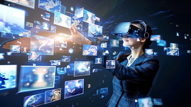 a person using VR and AR googles