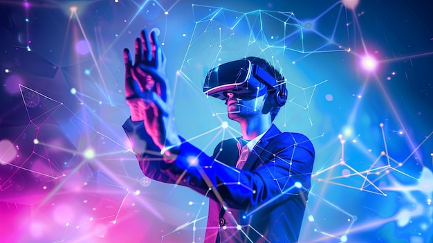 VR 및 AR 구글을 사용하는 사람