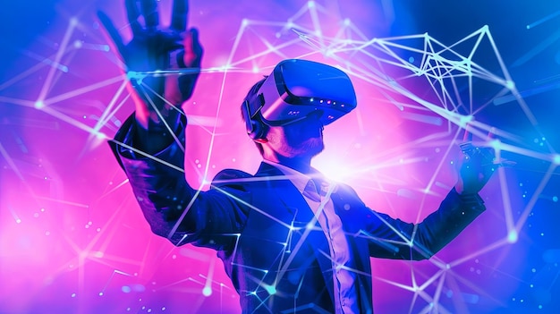 VR 및 AR 구글을 사용하는 사람