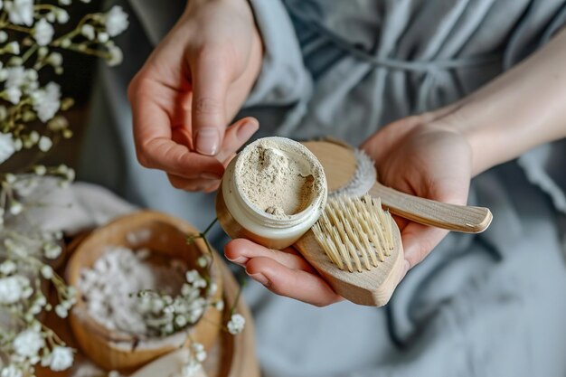 A person using a zerowaste personal care product