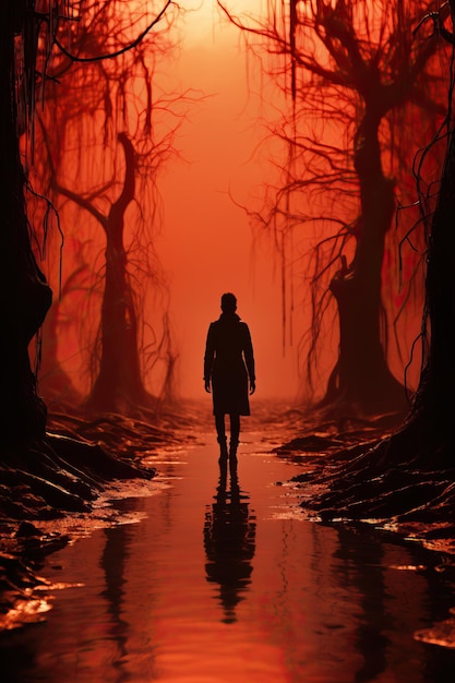 숲길을 걷는 사람