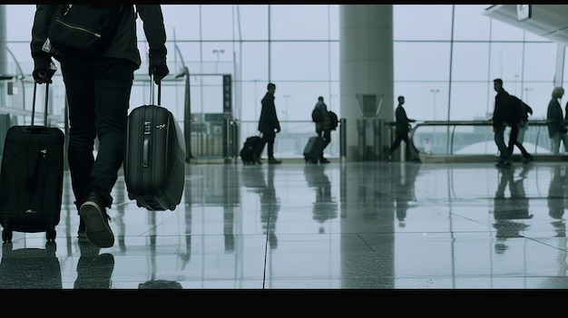 Person walking through an airport terminal