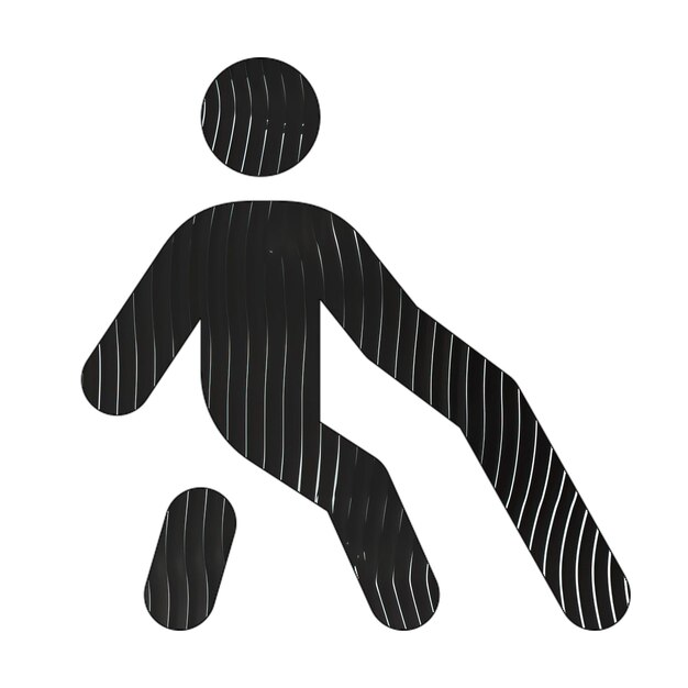 person walking with cane icon black white lines texture