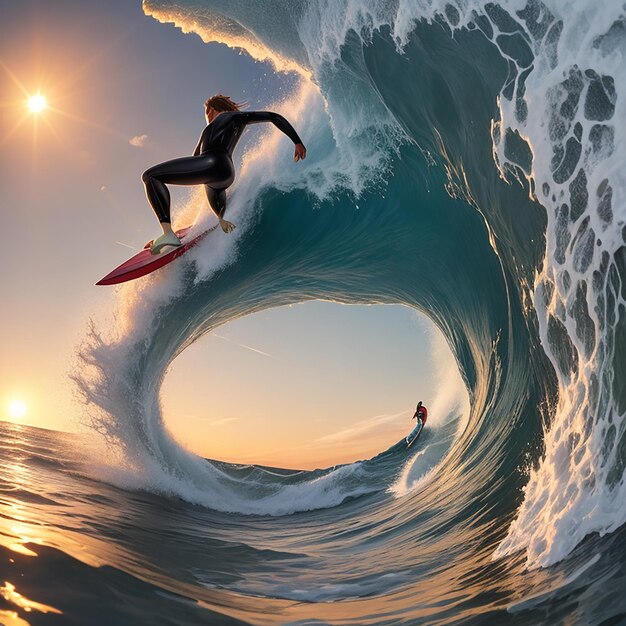 A person on the water waves in river