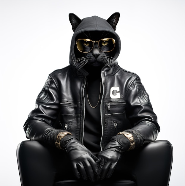 Premium AI Image | A person wearing a black cat suit and a black cat mask.