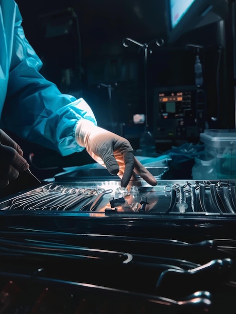 a person wearing gloves is working on a keyboard