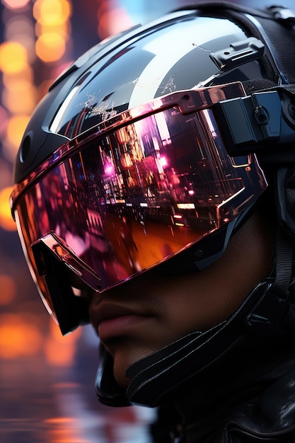 a person wearing a helmet and goggles