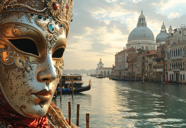 Foto persona che indossa una maschera vicino all'acqua