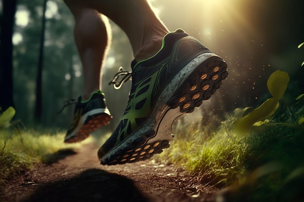 A person wearing a pair of running shoes with the word adidas on the bottom.