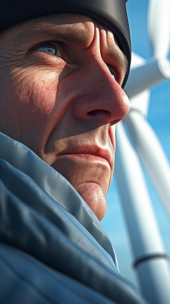 A person wearing a stylish hat up close