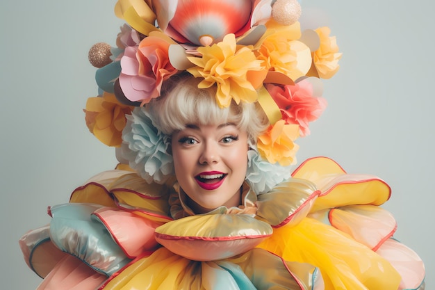 a person in a whimsical carnival costume embracing their playful side