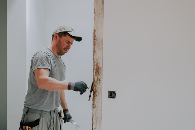 A person working in a doorway