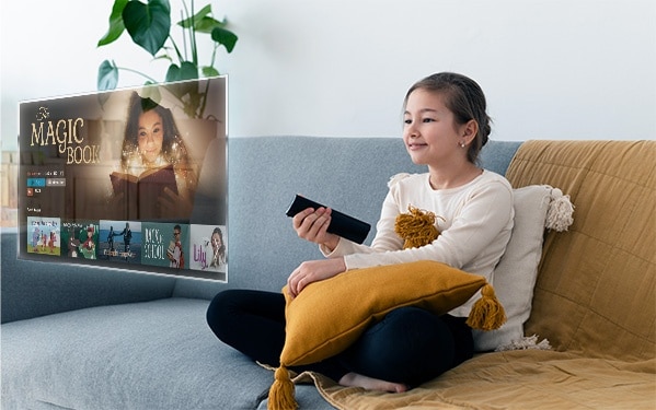 Photo person working with floating screens