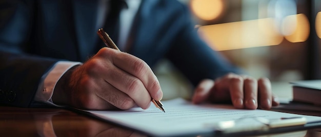 A Person Writing on a Piece of Paper