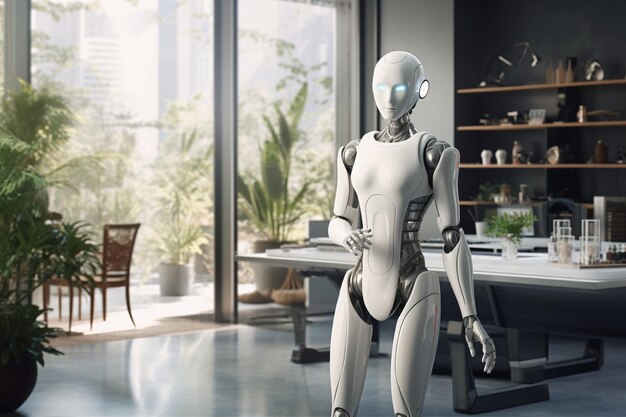 Photo a personal assistant robot in a futuristic home en 00221 02