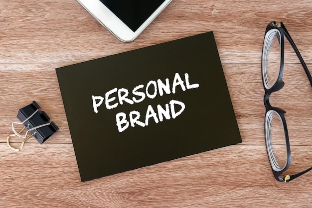 Personal Brand on Chalkboard business and financial concept