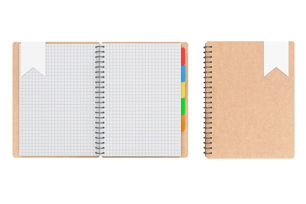 Personal Diary or Organiser Books with Blank Pages on a white background. 3d Rendering