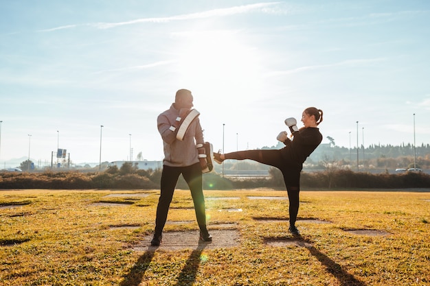 Personal trainer boxing