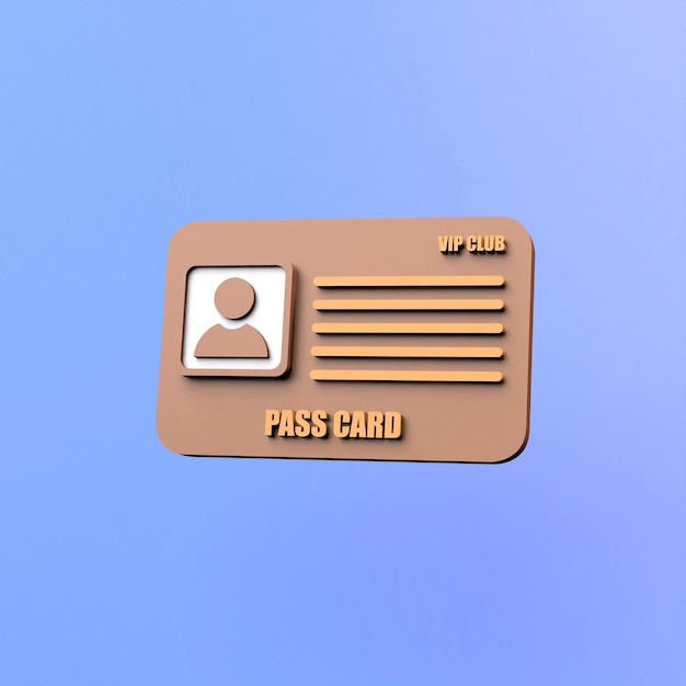 Personal VIP card 3d render illustration