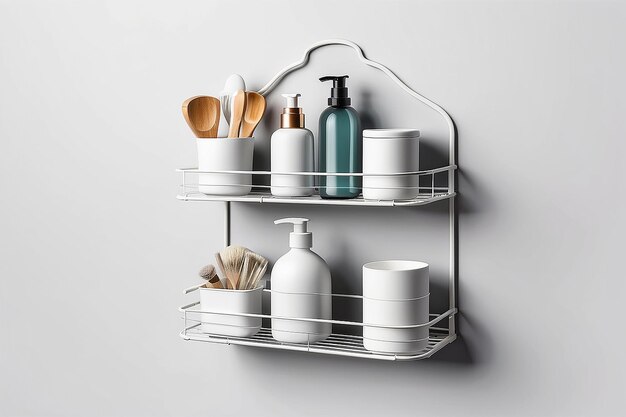 Personalize Your Space Shower Caddy Mockup with Blank Area