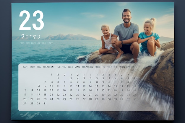 Foto calendario familiare personalizzato per il 2024 con ded 00478 00