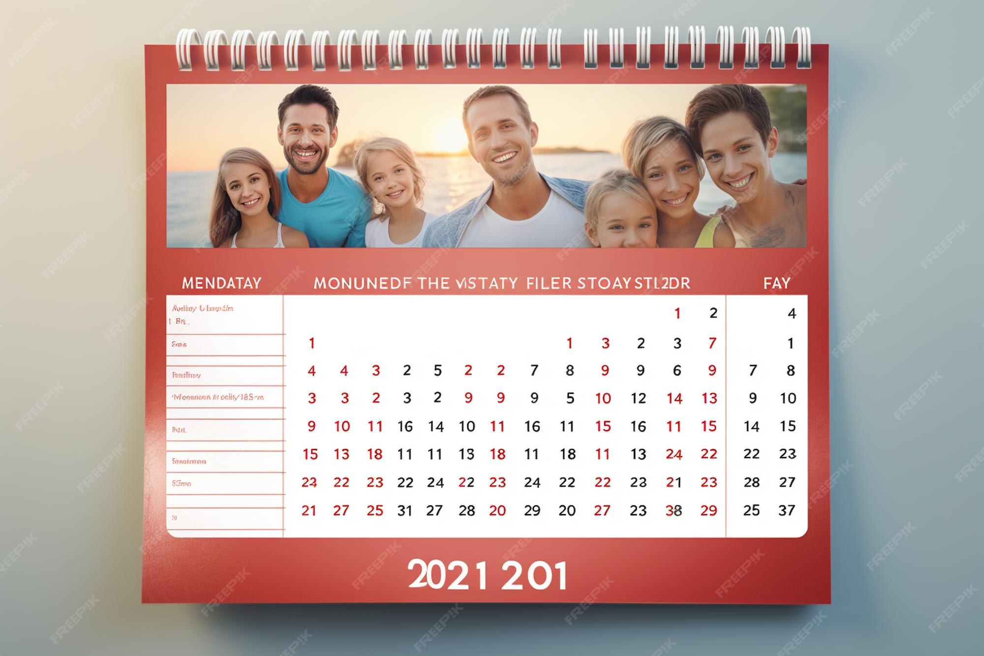 Premium AI Image Personalized family 2024 calendar layouts with cus