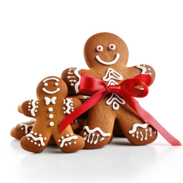 Personalized Gingerbread Cookie Set isolated on white background Generative AI