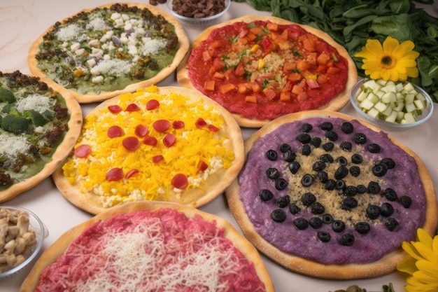 Personalized pizza with different topping options for every slice created with generative ai