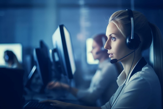 Personeel van het callcenter Servicecentrum Generate Ai