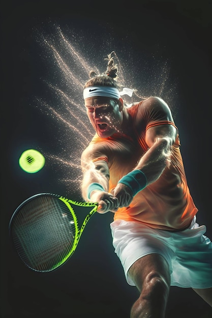 Persons are playing tennis AI image