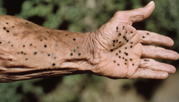 Photo a persons arm with spots on it