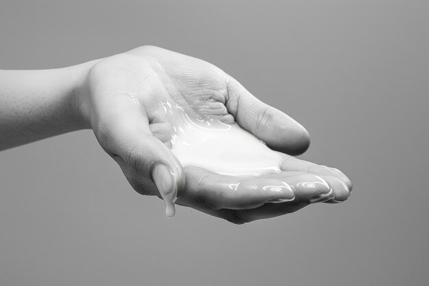 A persons hand holding a white substance