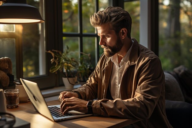 persoon die zijn laptop gebruikt