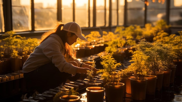 persoon die zorg draagt voor planten met stuifmeel zodat bijen daar kunnen bestuiven met behulp van rook om voor hen te zorgen