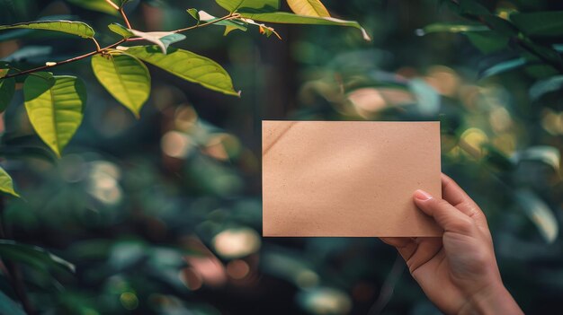 Foto persoon met papier in de hand