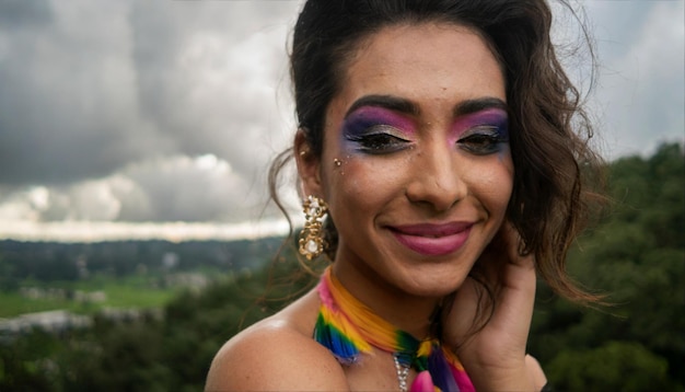 persoon uit de lgbt-groep met make-up