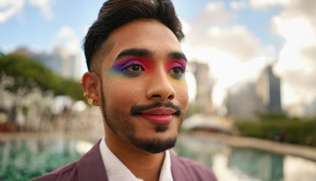 persoon uit de lgbt-groep met make-up