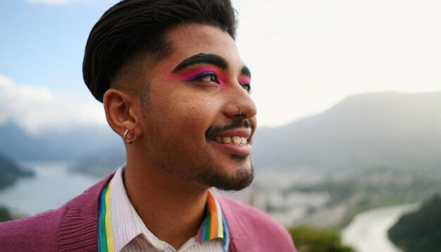 persoon uit de lgbt-groep met make-up