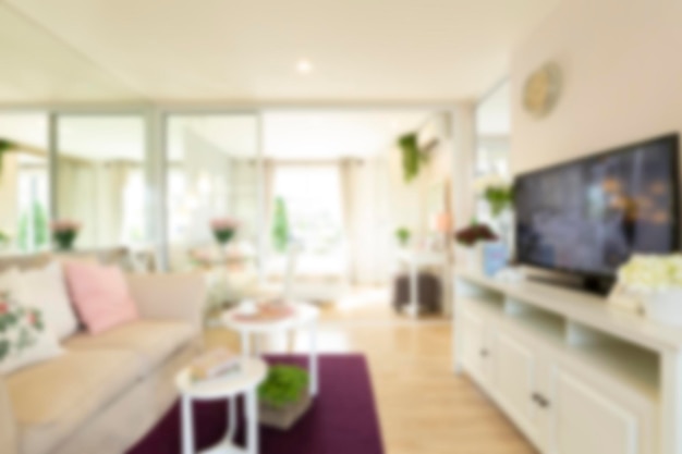 Perspectief van een prachtige woonkamer Onduidelijke achtergrond