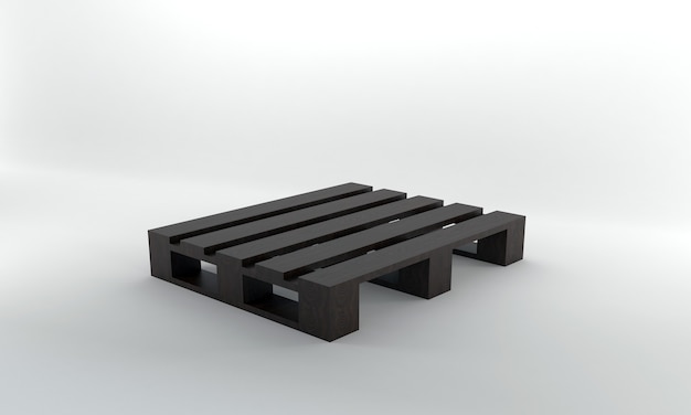 Perspectief weergave Donker houten pallet 3d render