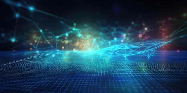 Perspectiefraster van netwerkverbindingstechnologie achtergrond Generatieve AI AIG21