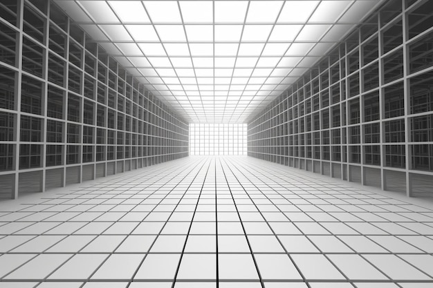 Perspective grid abstract wireframe landscape