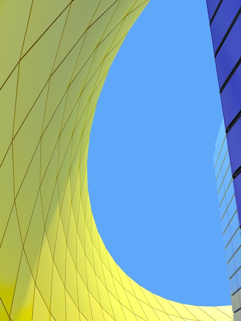 perspective of modern futuristic architecture