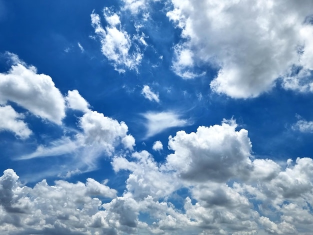 青い空を背景にニンバス雲の視点