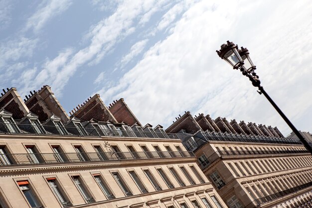 Photo perspective of parisian stone buildings