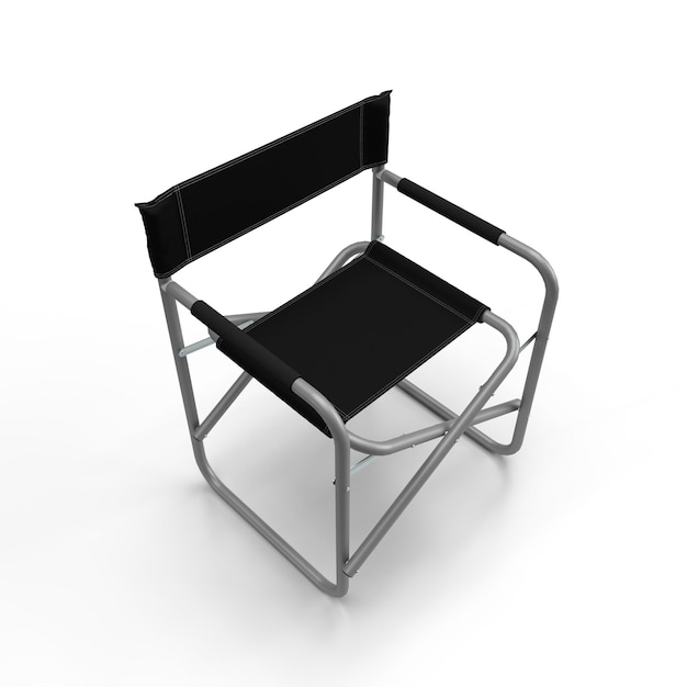 Photo perspective view of a brandable directors chair which is isolated on a white background