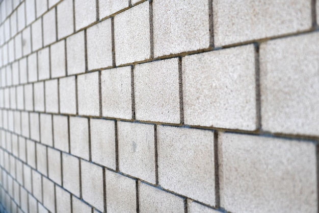 Perspective view of brick wall structure concrete brisk masonry background, brickwall.