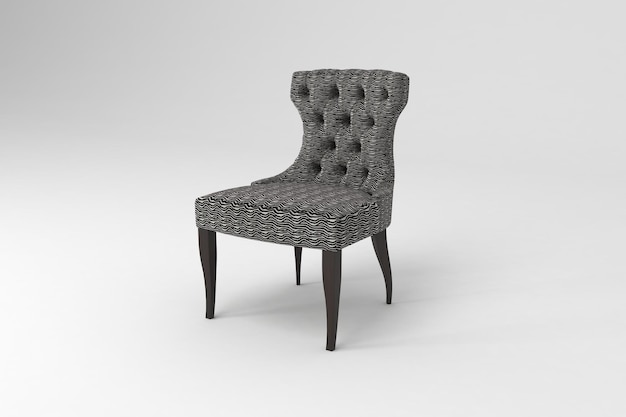 Foto sedia con vista prospettica isolata su sfondo bianco3d rendering