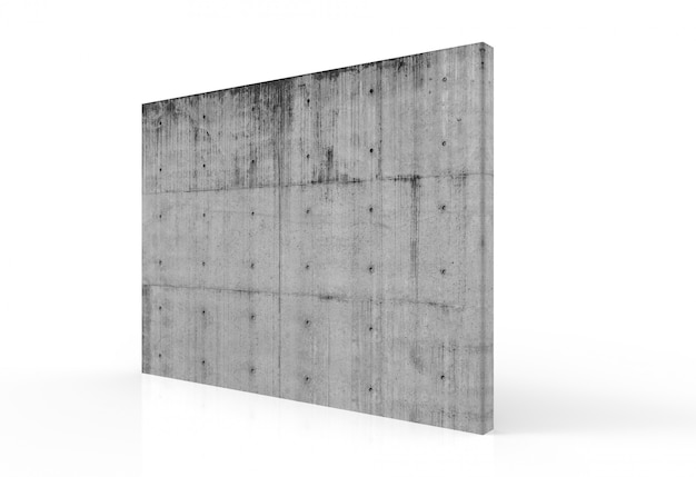 Photo perspective view of textured cement plate stack wall with clipping path