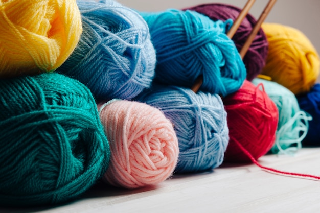 perspective view of wool balls